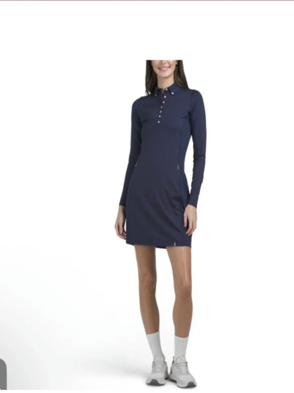 KJUS Women’s Blue Scotscraig Long Sleeve Polo Golf Dress UPF 50+ Size 38/M
